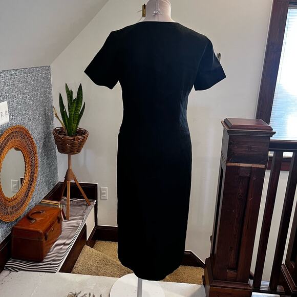Talbots Vintage Irish Linen Full Button Down Sheath‎ Dress Size 6 Old Money Midi - Picture 5 of 7